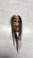 Holzmaske handgeschnitzt mit Echthaar