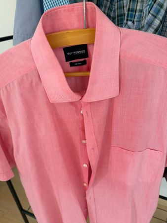 Herren Kurzarm Hemd Grösse 41 pink Roy Robson non iron