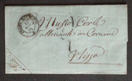 ITALIA 1854: Lettera da PORTO MAURIZIO a NIZZA/NICE