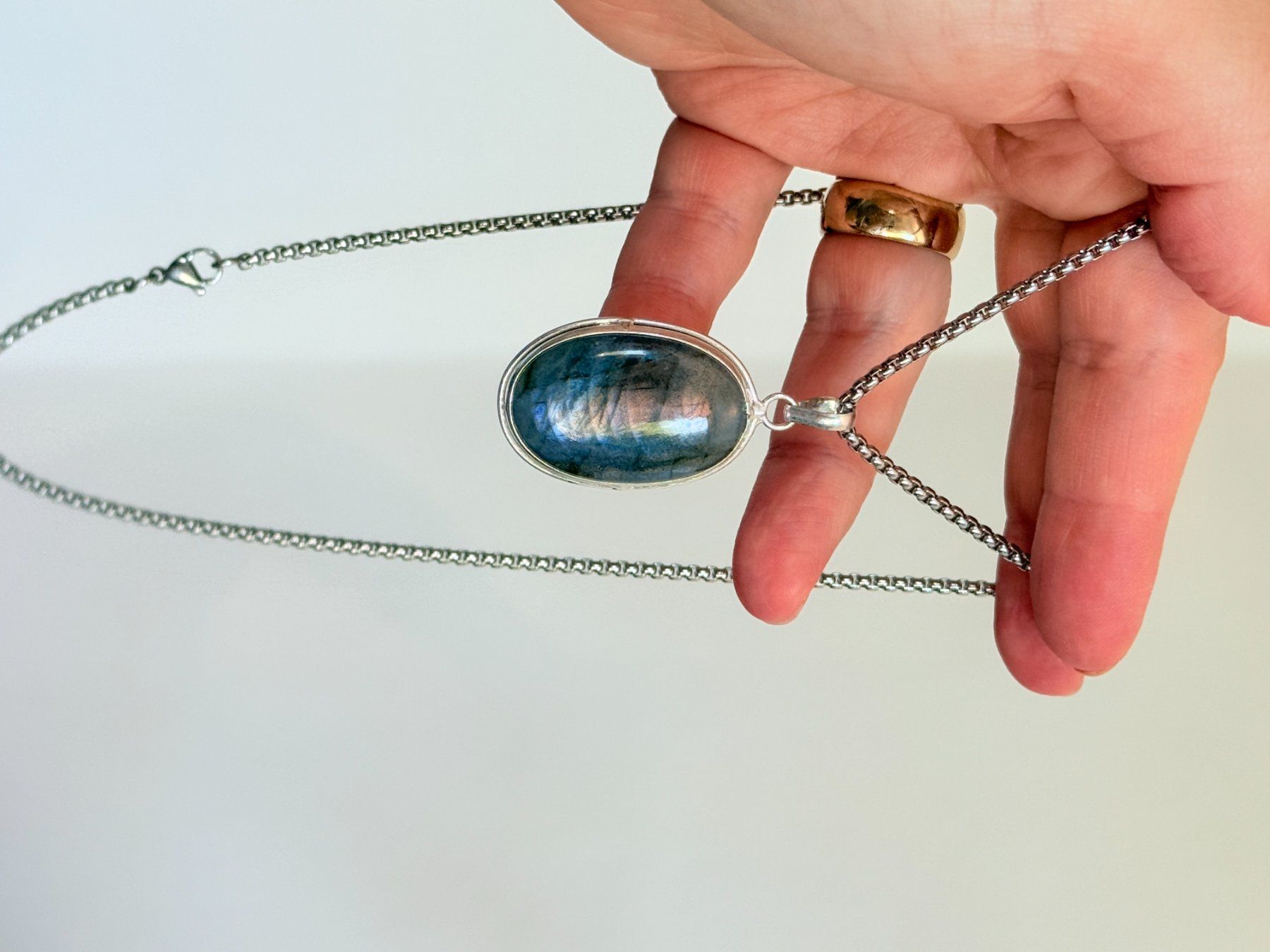 Ketten: Collier vintage avec pendentif Labradorite ✨ – Neu und originalverpackt aus Genève von AWWA 9