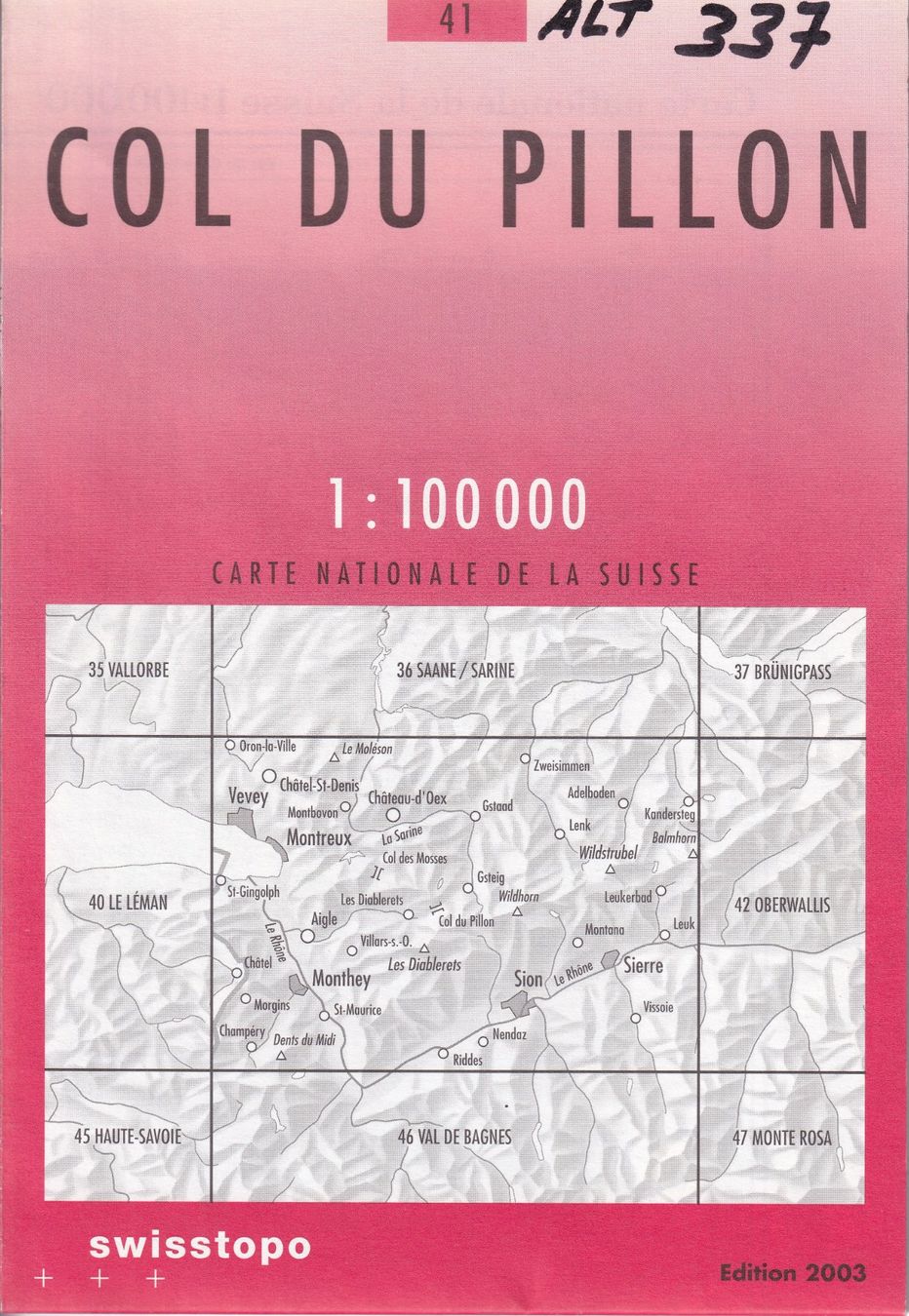 Cartoline: CarteCH - 41 - Col du Pillon - 100'000 - 2003 – Usato da Bern venduto da scorpionmaximus