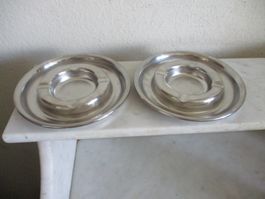 2 SPRING' Swiss made Vintage Aschenbecher inox 4 Aussparunge