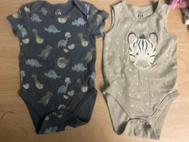 2 süsse Bodys C&A Baby 86Dino Zebra SommerTop