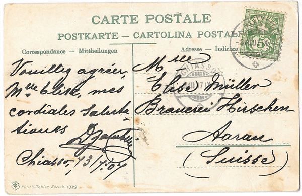 Cartoline postali: Chiasso Panorama con stazione e treno – Usato da Olten venduto da clotaldi 1