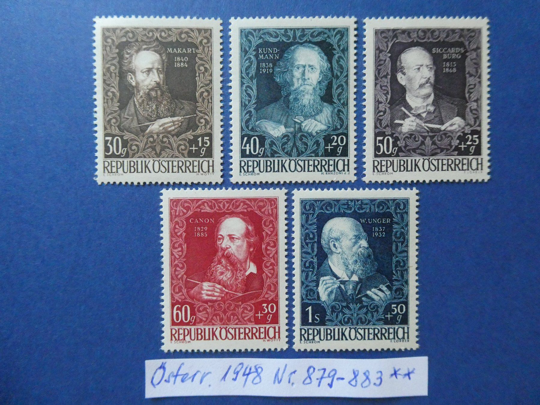 Alle Briefmarken: Österreich 1948 Nr. 879-883 postfrisch ** – Gebraucht aus Lausen von Herbamare01