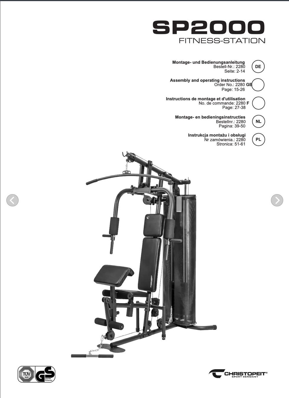 Hometrainer: CHRISTOPEIT SP 2000 Fitness-Station – Gebraucht aus Wald ZH von rem_pt99 1