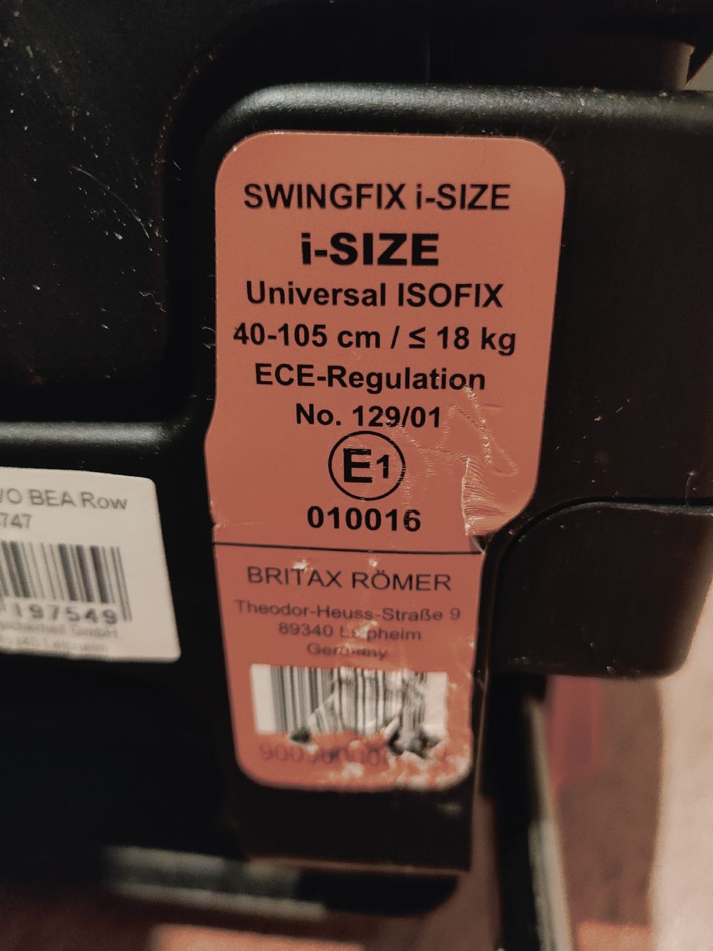 Britax Römer Seggiolini per auto: Britax Römer Swingfix i-Size Kindersitz 40-105cm – Usato da Frauenfeld venduto da Pinertool 3