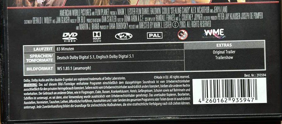 Tutti i DVDs: Killing Candy DVD - Erotikthriller mit Daniel Baldwin – Usato da Beringen venduto da Mantafisch1 2