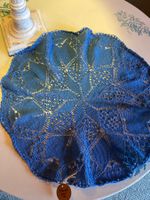 SPITZEN DECKE-OVAL-BLAU,HANDGEMACHT