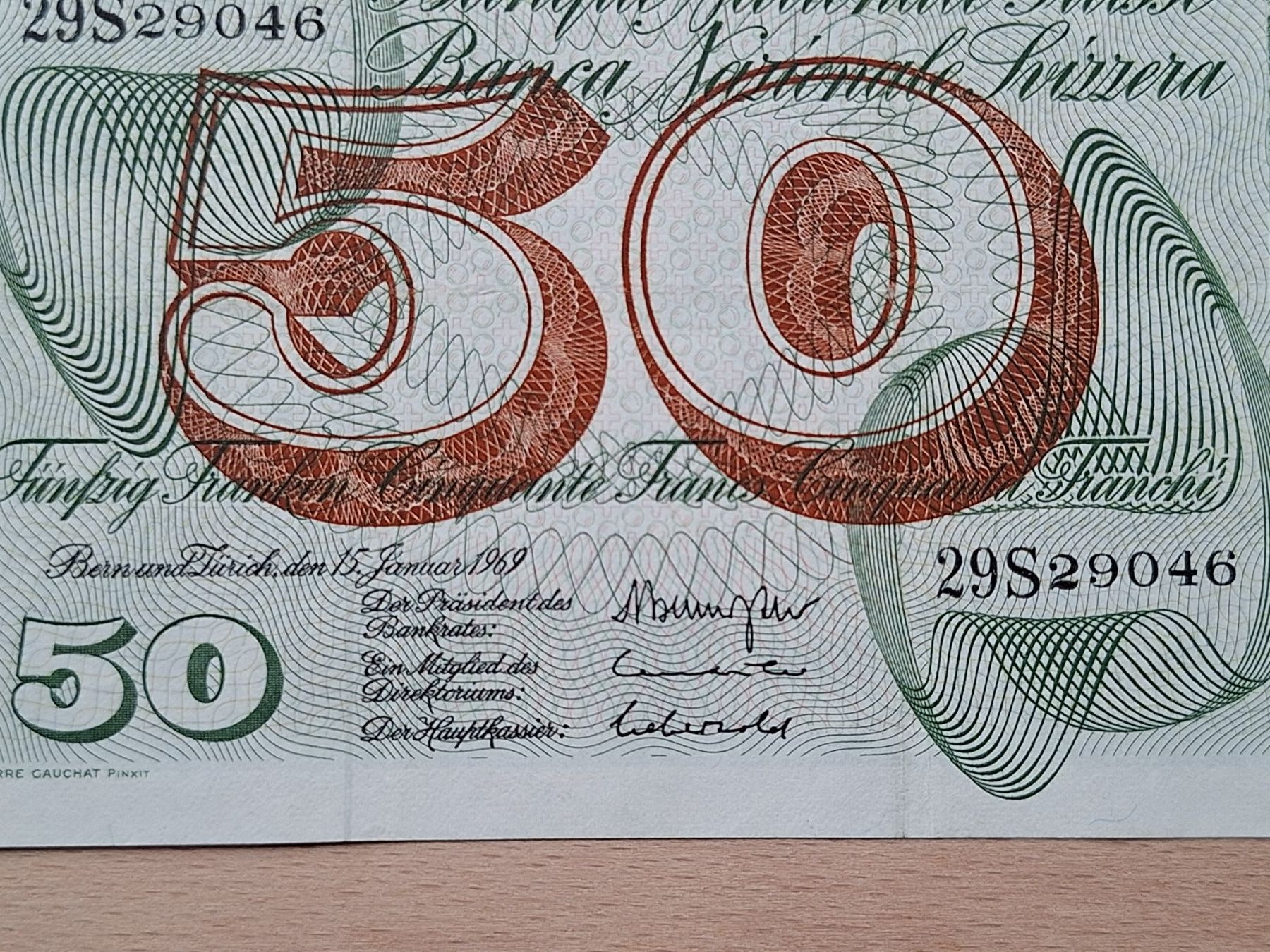 Banconote: Schweizer Banknote 50 Franken, JG 1969 – Usato da Lohn-Ammannsegg venduto da Beo71 2