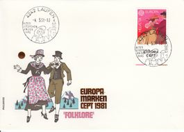 1981 Europamarken CEPT Folklore FDC 4242 Laufen an d. Birs