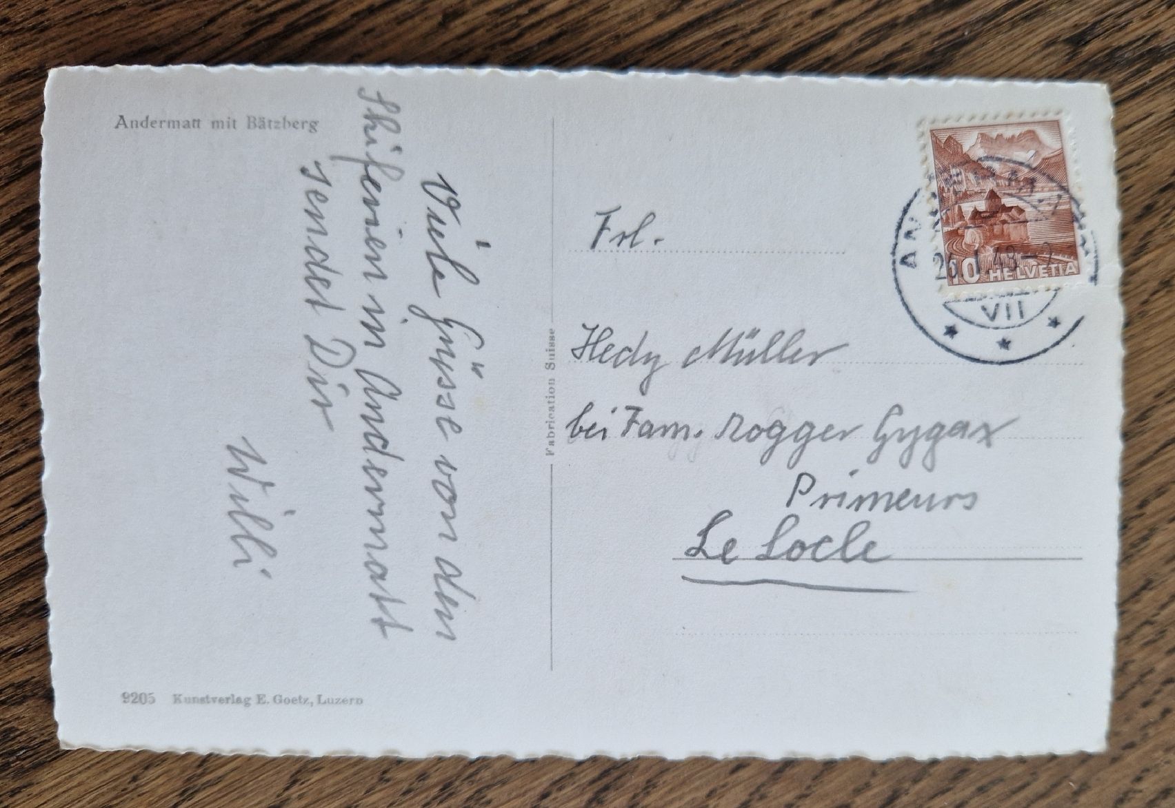 Cartoline postali: Andermatt im Winter 1948 – Usato da Ebikon venduto da Donar50 1