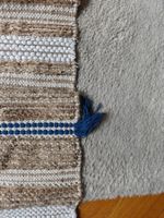 Maisons du Monde Jadid blue cotton jute runner carpet 80x200