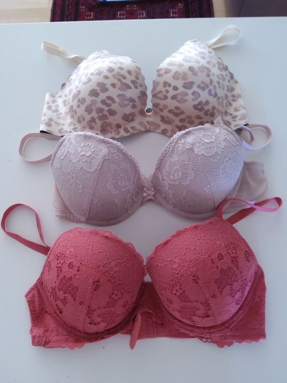 3 Bh C 80 C Push Up Bra Büstenhalter Spitze Leo Rot Top Kaufen Auf