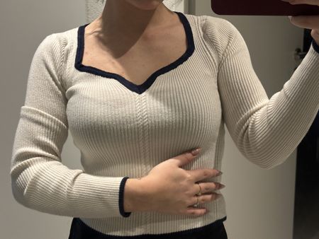 Pullover in Creme/Navy, Grösse S, neuwertig