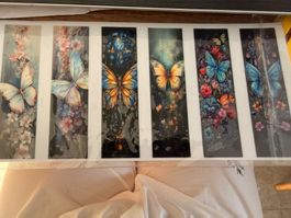 Buchzeichen Transferpapier: Schmetterling-farbig-Umhüllungen