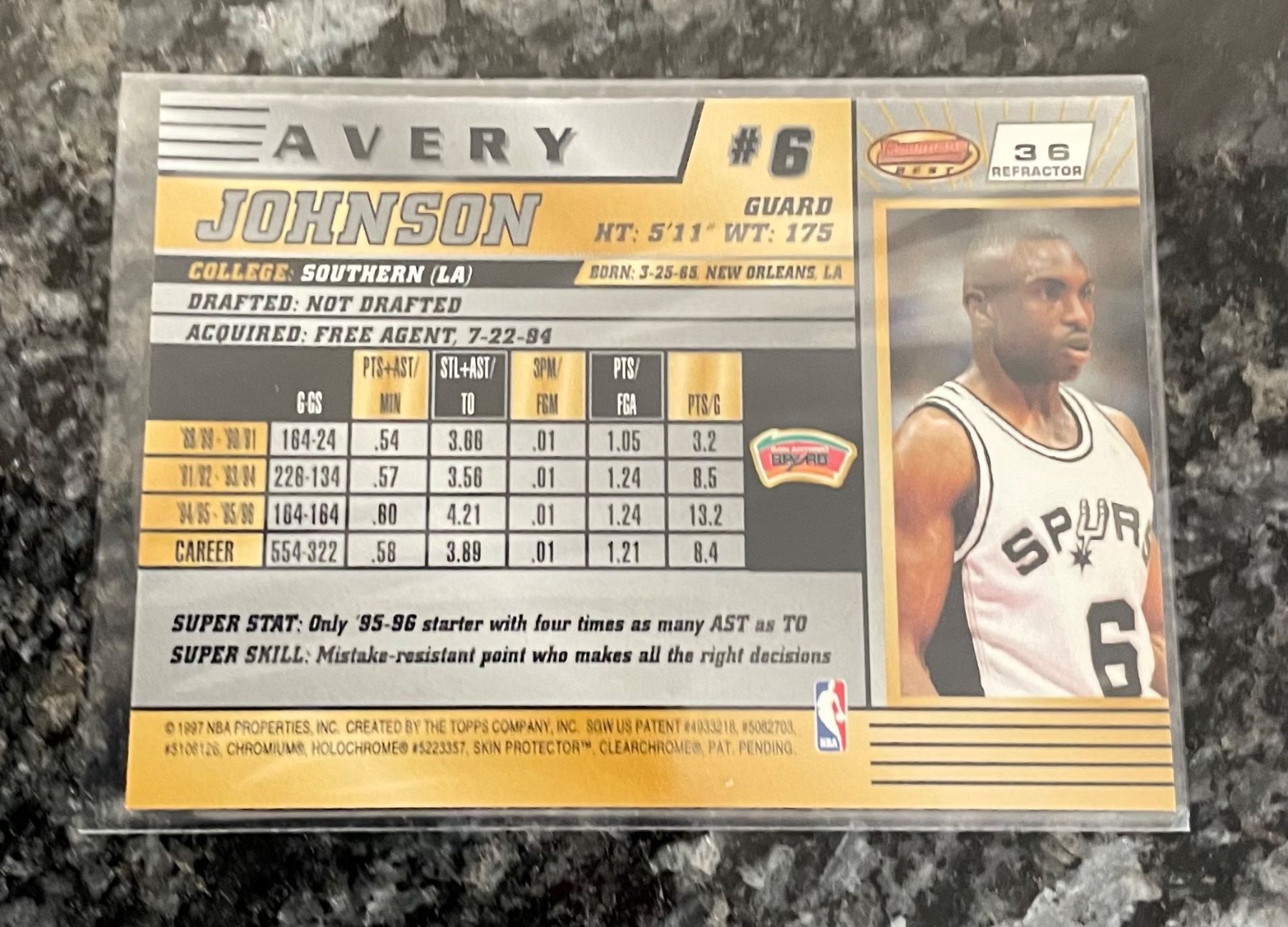 Nba Carte collezionabili: NBA Avery Johnson Bowmans Best 96/97 Refractor Card – Nuovo (secondo la descrizione) da Muttenz venduto da joba23 1