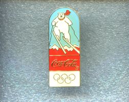 Coca Cola  Eisbär  Skifahrer 