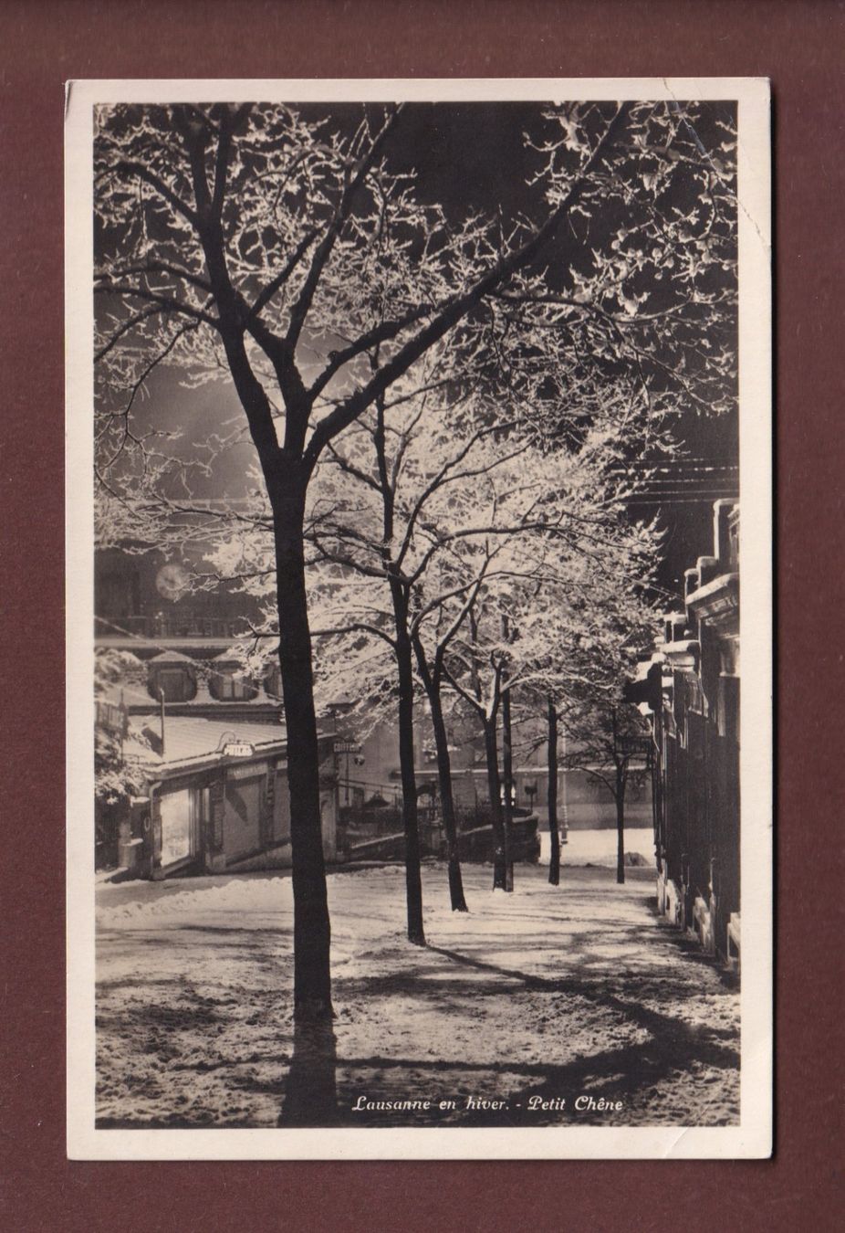 Ansichtskarten: LAUSANNE en hiver - Petit Chêne - 1929 – Gebraucht aus Pully von nicecards