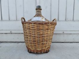 alte Korbflasche geeicht 12 Liter 1958