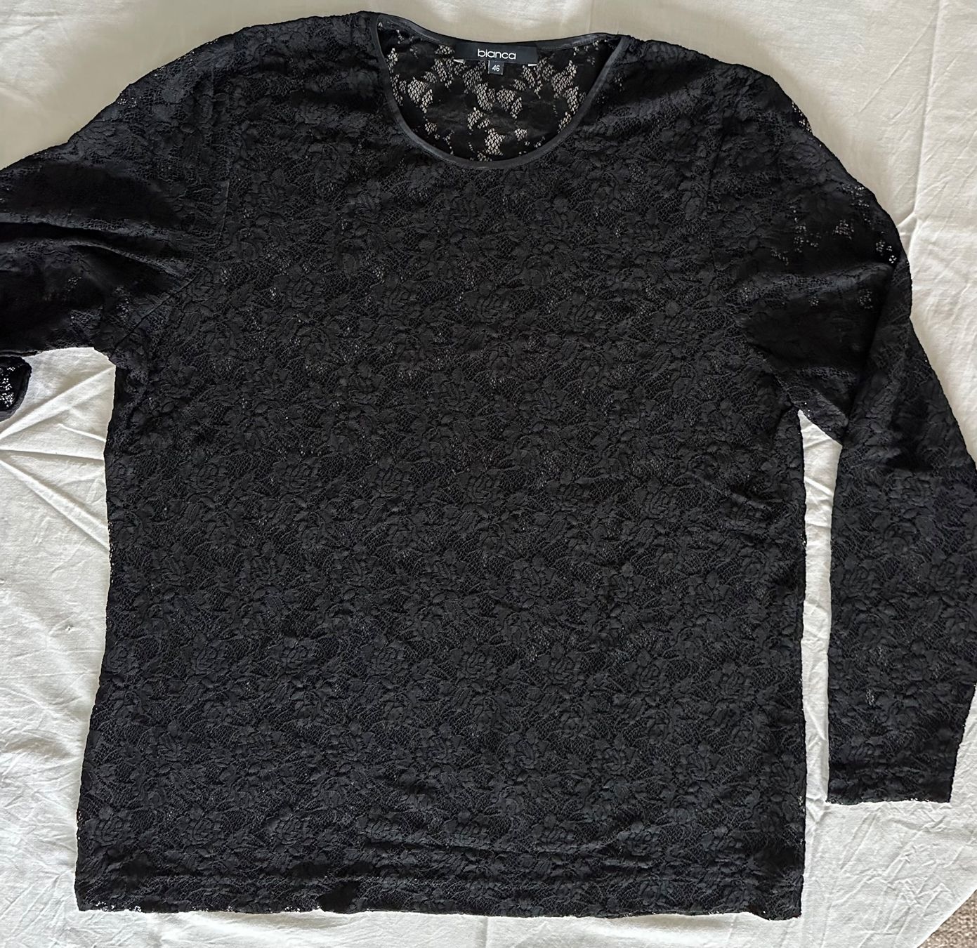Maglioni & Felpe: schwarzer Pulli langarm mit feinem Muster – Usato da Winterthur venduto da jud_xfw6