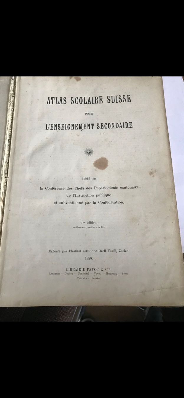 Landkarten & Atlanten: Schulatlas- 1928- Suisse – Gebraucht aus Brügg BE von doppelsalchow 1