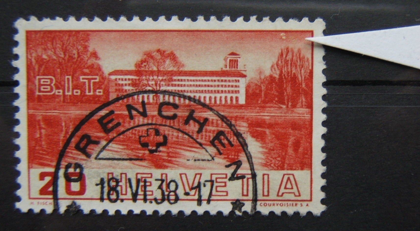 Tutti i francobolli: ABART B.I.T. GEBÄUDE 1938 – Usato da Brunnen venduto da Nonne04