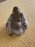 Dekorative Buddha Figur Keramik braun weiss guter Zustand