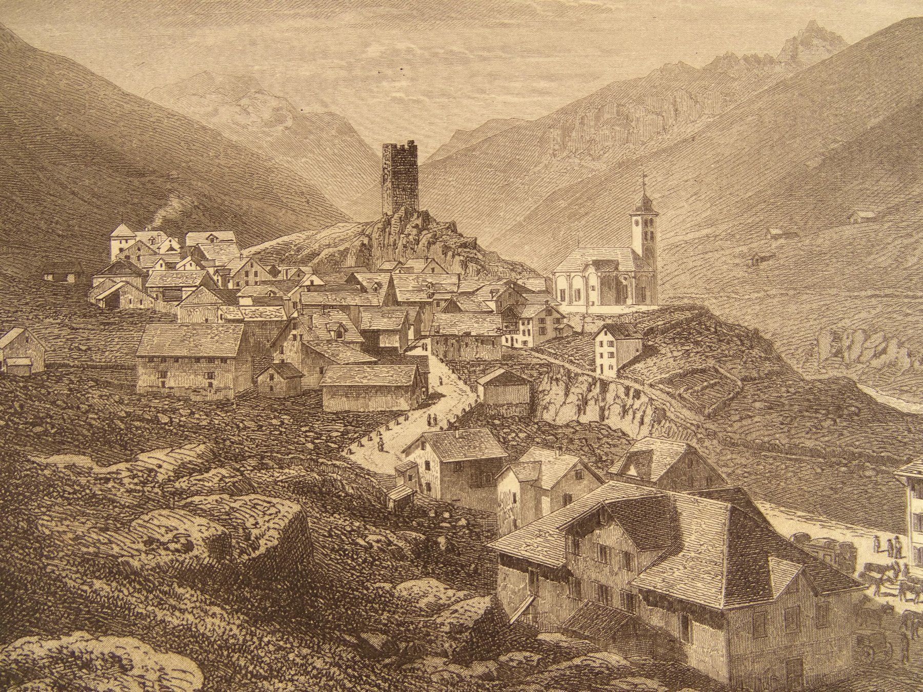 Incisioni: HOSPENTHAL, STAHLSTICH 1865 – Usato da Grüningen venduto da Kartensammler 2