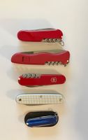 5 Sackmesser, 4x Victorinox, 1x Wenger