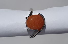 Ring mit orangem Stein Gr. 19 *NEU*