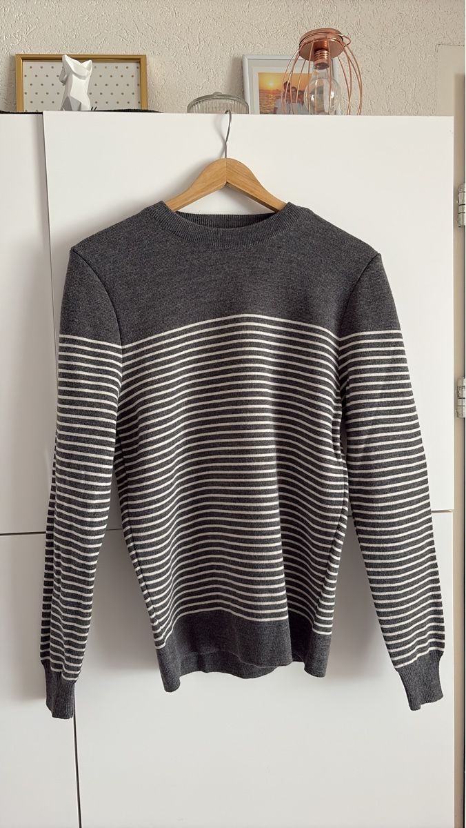 Zara Maglioni & Felpe: Pull rayé Zara gris et blanc, taille M – Nuovo (secondo la descrizione) da Pully venduto da kaba07