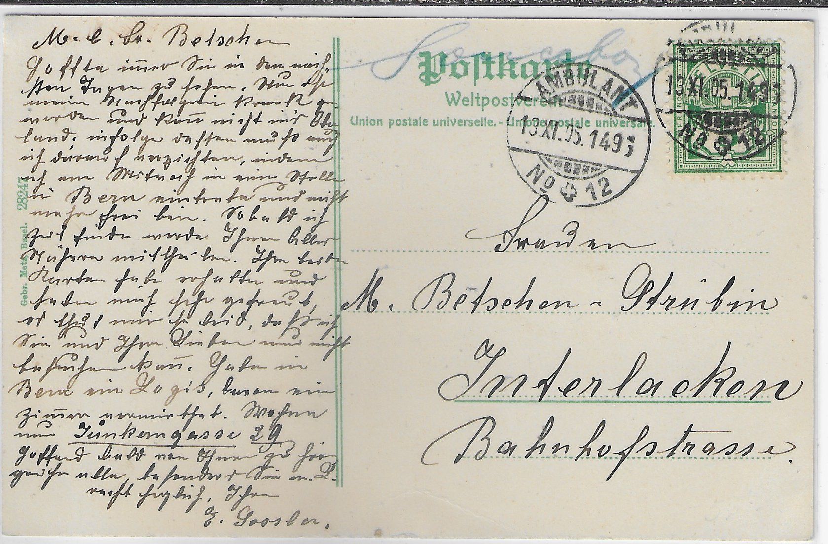 Cartoline postali: Sonceboz - Vue generale – Usato da Ettingen venduto da Kartenplanet 1