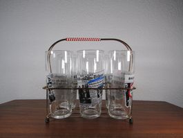Mid Century Gläserhalter Trinkgläser Saftgläser 1960er Jahre