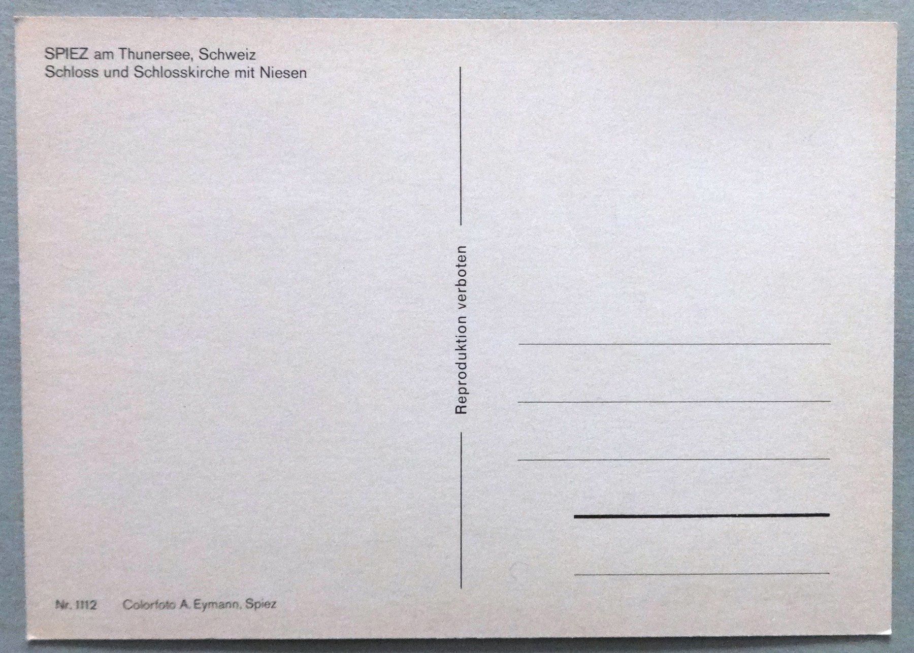 Cartoline postali: Spiez am Thunersee – Usato da Fétigny venduto da Billy2miny 1
