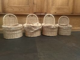 4 Körbli aus Rattan, neuwertig, vielseitig verwendbar