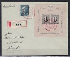 1943 Block 100 Jahre Postmarken Brief    15257