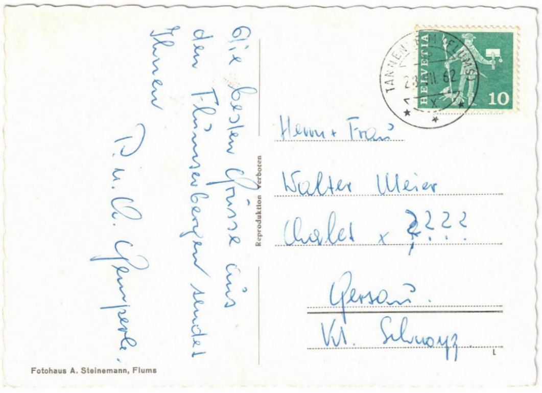 Cartoline postali: Flumserberg - 4 Bild AK – Usato da Binningen venduto da Mountainrider 1