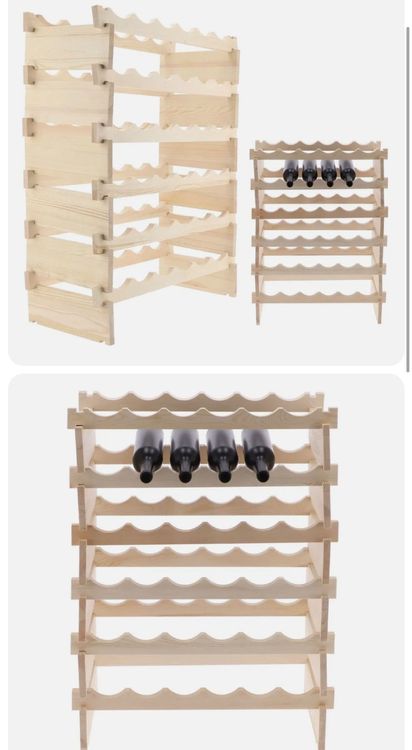 VEVOR Weinregal Stapelbar - Bambus-Regal Für 36 Flaschen, 4-stufig & Wackelfrei