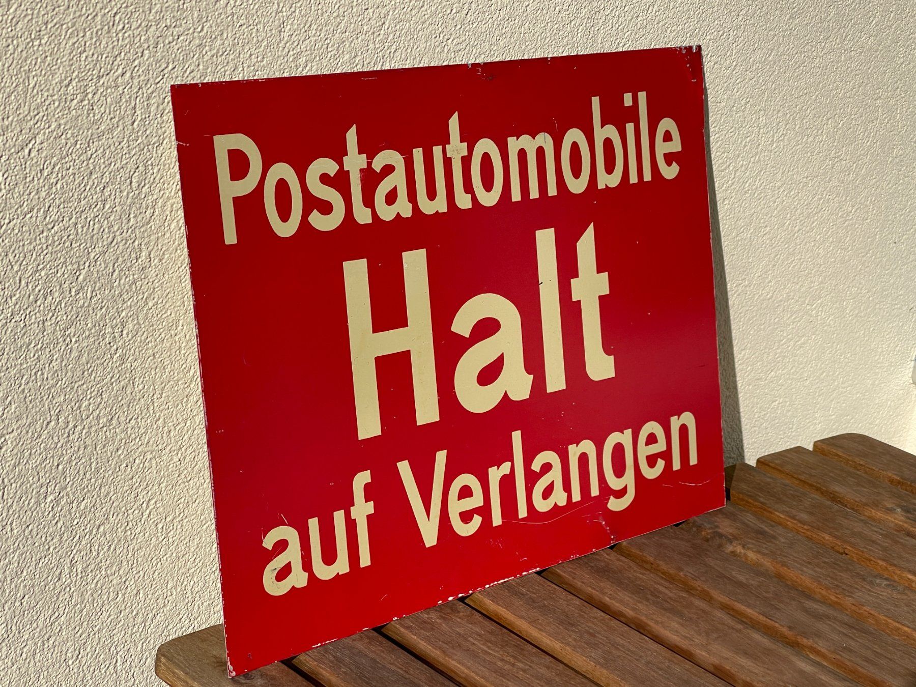 Insegne: Postauto Haltestellen Tafel Blech – Usato da Bern venduto da AWiBe 1