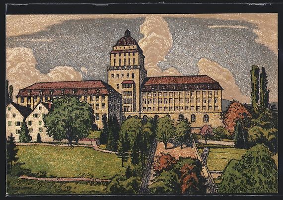 Cartoline postali: Ernst E. Schlatter: Zürich, Gesamtansic – Usato da Berlin venduto da bartko-reher