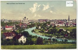 Blick auf Bern vom Gurten aus - Litho