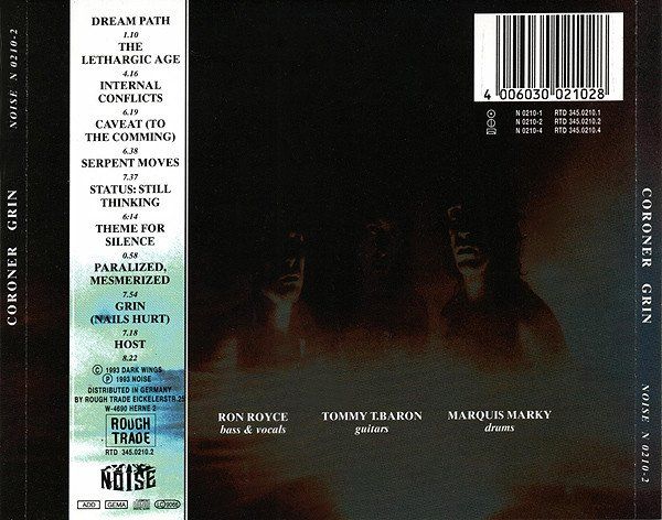 CD: Coroner - Grin – Usato da Uzwil venduto da visions77 1