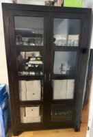 Massive Echtholz-Vitrine schwarzbraun – TOP Zus