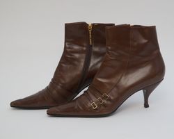 Bottines femme Michel Perry en cuir brun
