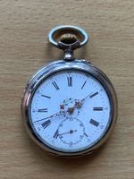 Antike Taschenuhr 1921 Silber 800 mit roten Zeigern