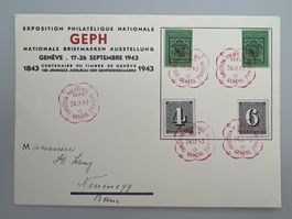 1943 GEPH Genf Brief mit W12+13 / W17+18
