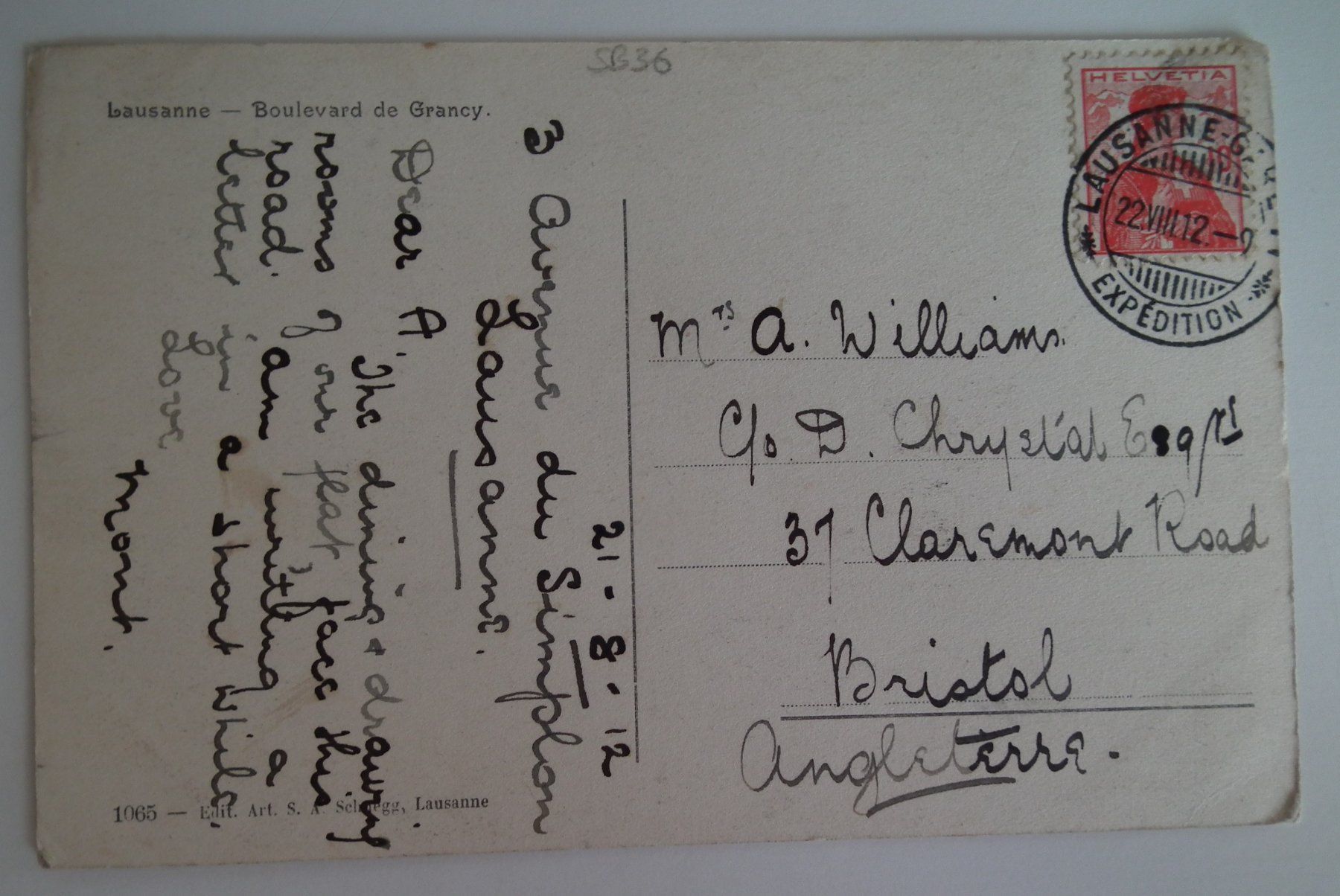 Cartoline postali: 1912 Lausanne Boulevard de Grancy  mit TRAM / Strassenbahn – Usato da Kriens venduto da WULLU99 1