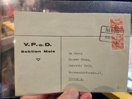 Bahnstempel Mels 1946 ab 3.--