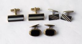3 Paar Vintage Manschettenknöpfe Metall